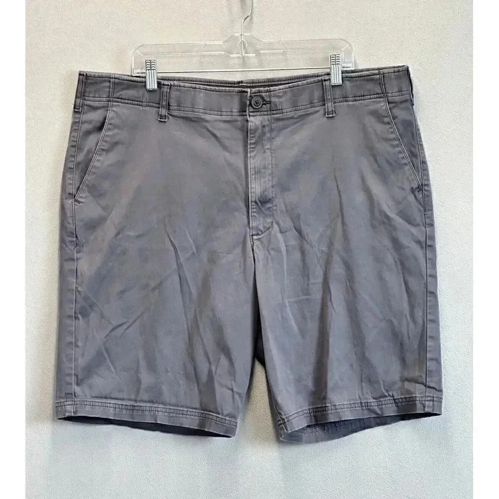 Lee Extreme Comfort‎ Men's Sz 42 Chino Shorts Gray Stretchy Slash Pockets Casual